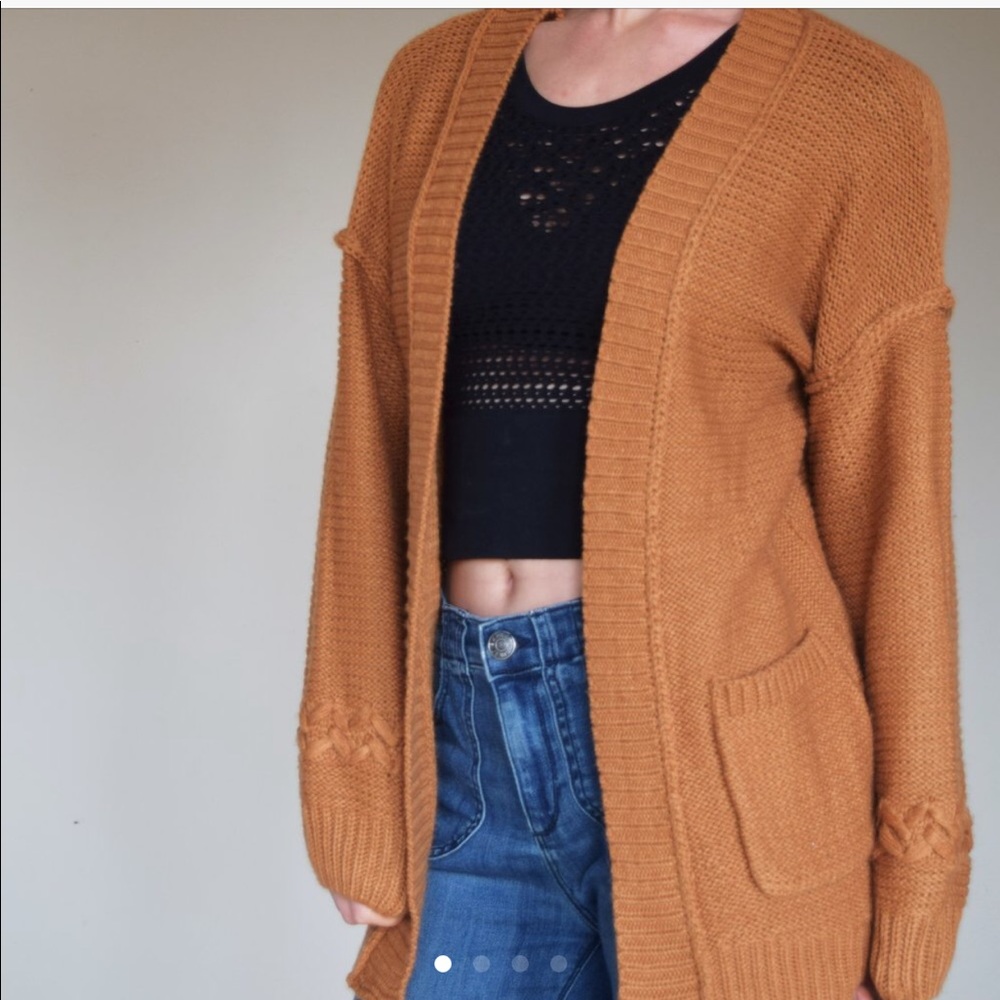 NEW!! rust Caramel loose fit cardigan